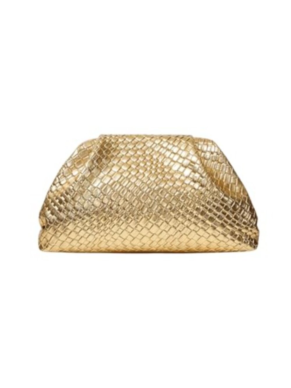 Faux PU Leather Ruched Evening Clutch Textured No Strap Handbag